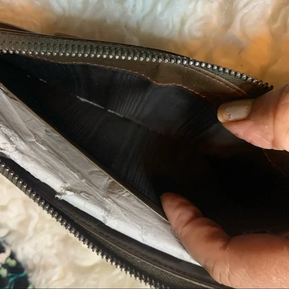 Marc Jacobs Zip Clutch Wallet in Brown with Silver Hardware